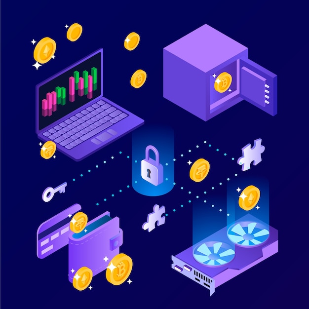 Set di criptovalute isometriche