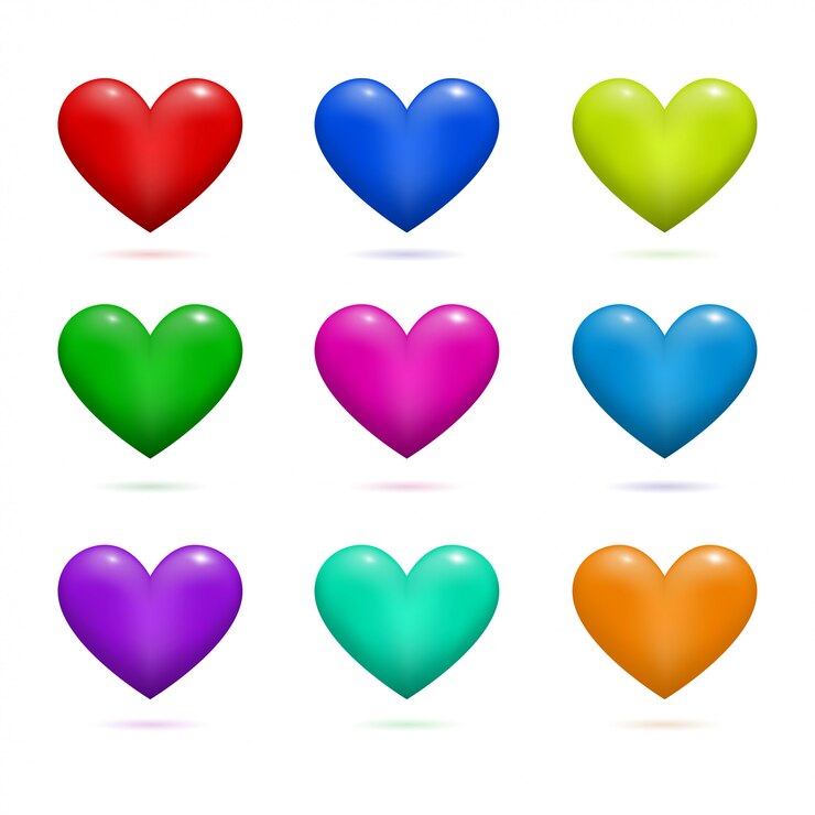 Set di cuori di San Valentino