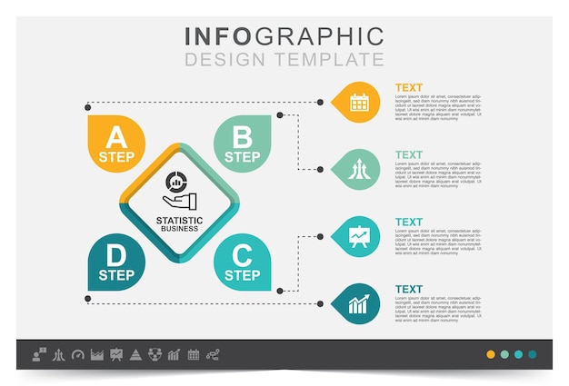 Set di dati e icone del piano di lavoro aziendale infografica