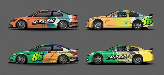 Set di decalcomanie auto colorate design