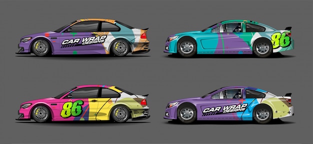Set di decalcomanie auto colorate design