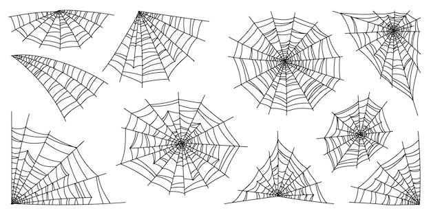 Set di decorazione ragnatela e ragnatela di Halloween per il design spaventoso della ragnatela