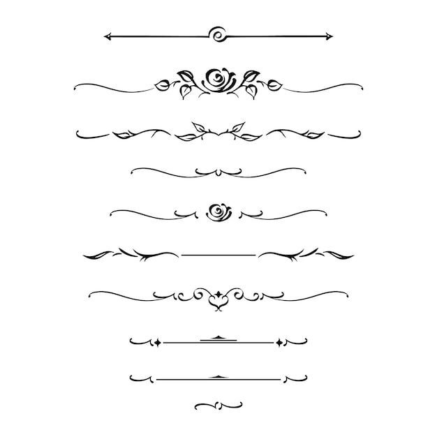 set di delimitatori in bianco e nero per divisori di testo