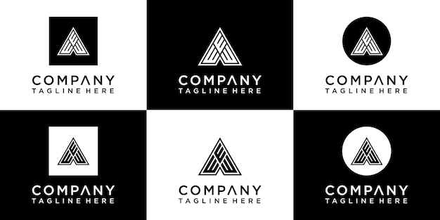 set di design del logo monogramma creativo