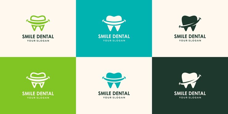 set di design del logo Smile Dental