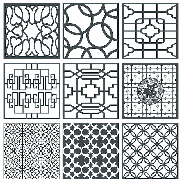 Set di design jali e taglio laser
