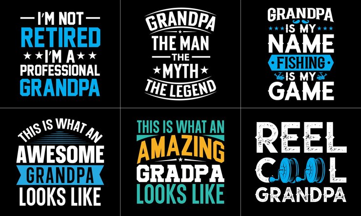 Set di design per t-shirt tipografiche per il giorno dei nonni
