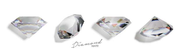Set di diamanti isoalted realistici