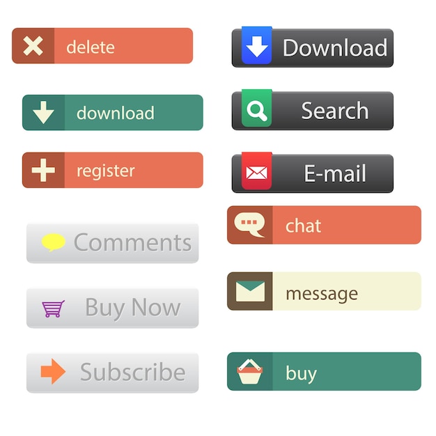 Set di disegni di pulsanti di icone Read More Coloroso pacchetto di pulsanti Read More per gli annunci del sito web UI e proje
