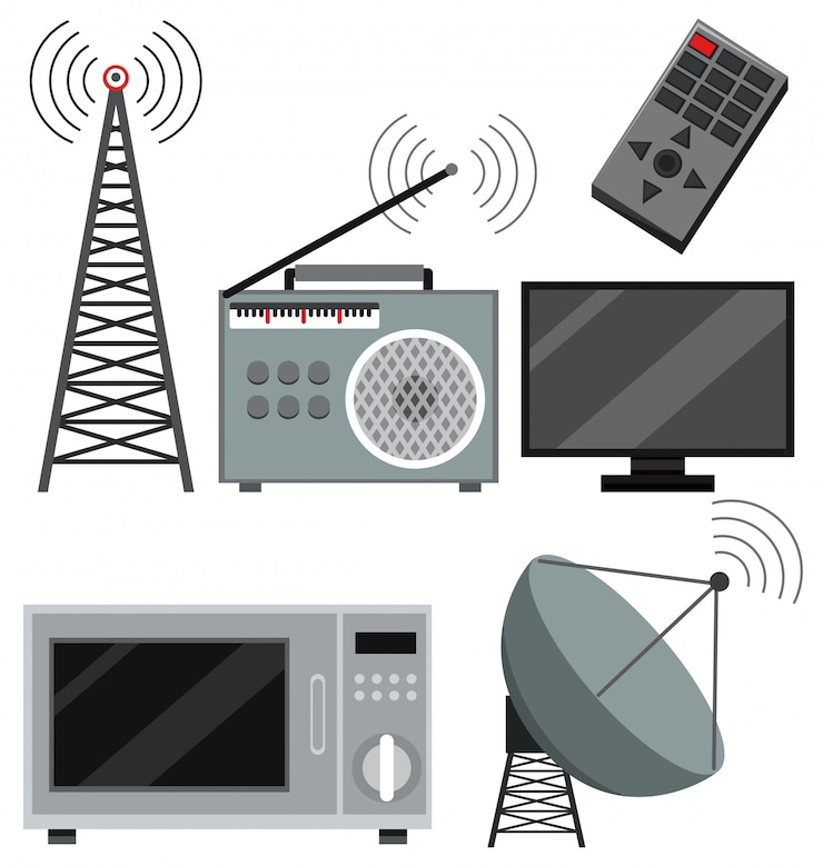 Vettore set di dispositivi tecnologici
