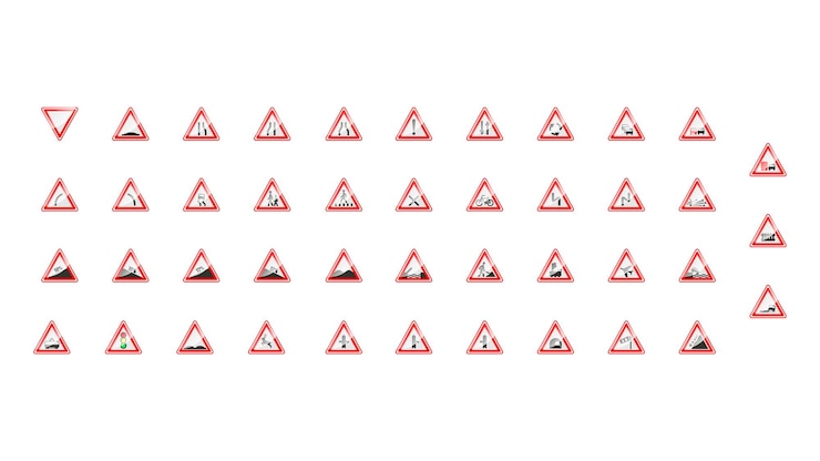 Vettore set di diverse collezioni di segnali stradali vettore del traffico