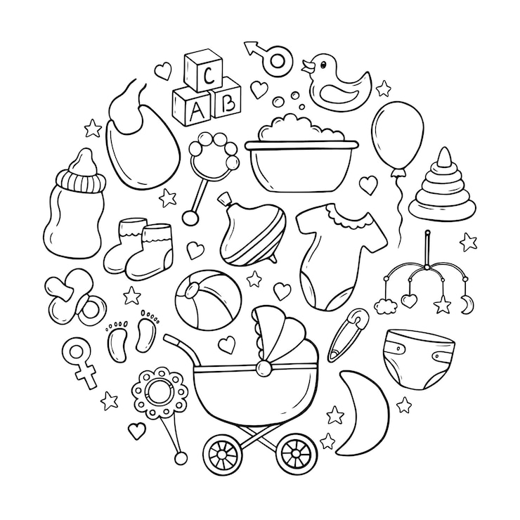 Vettore set di doodle per bambini disegnati a mano