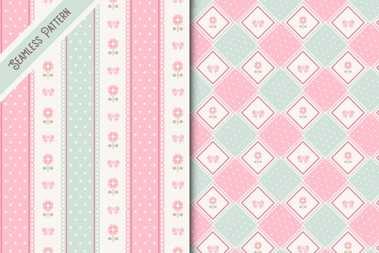 Set di due fiori delicati e modelli senza cuciture in pizzo