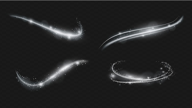 Set di effetto luce flash trasparente vettoriale, lente speciale per la luce solare