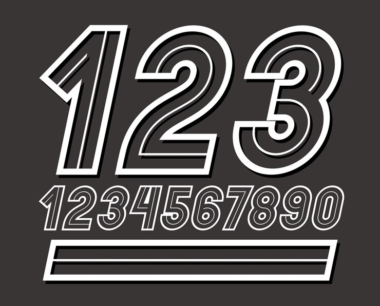 Vettore set di eleganti cifre vettoriali arrotondate retrò, la moderna collezione di numeri può essere utilizzata nella creazione di poster artistici.