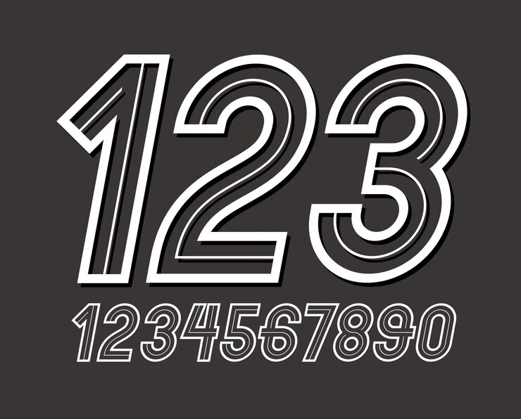 Vettore set di eleganti cifre vettoriali arrotondate retrò, la moderna collezione di numeri può essere utilizzata nella creazione di poster artistici.