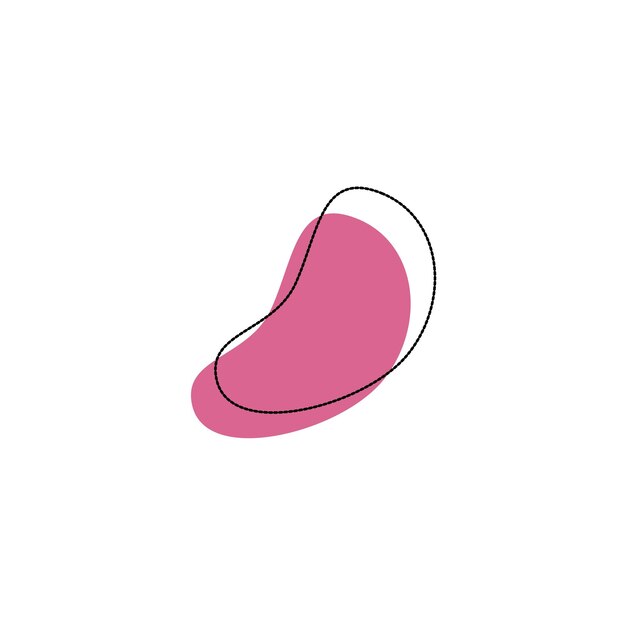 set di elementi blob pennello rosa scuro