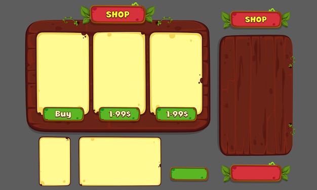 Set di elementi dell&#39;interfaccia utente per giochi e app 2D, Game UI part 3