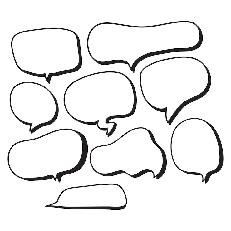 Vettore set di elementi di bolle di chat a fumetti