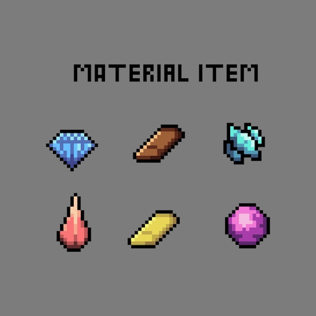 set di elementi di pixel art