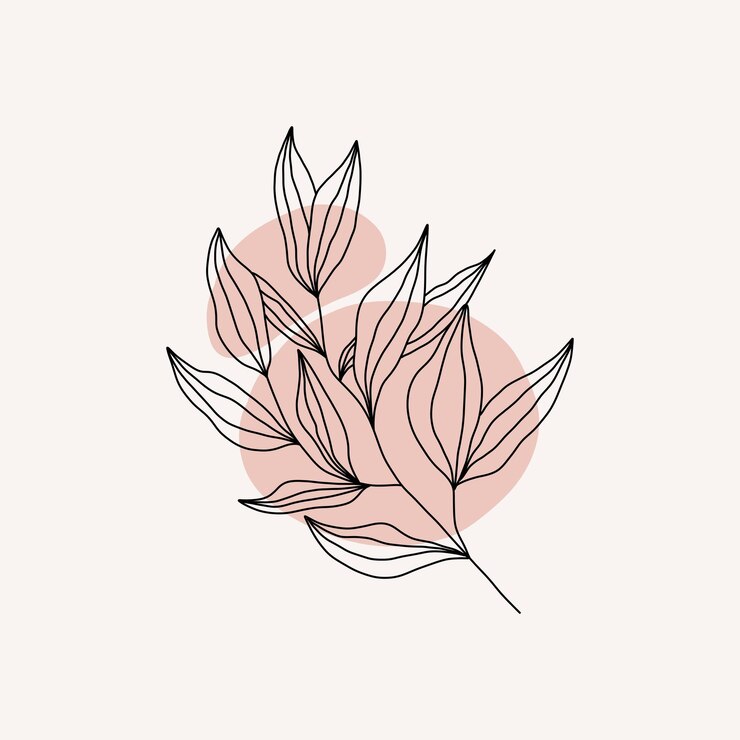 Set di elementi floreali di arte moderna linea disegnata a mano fiori