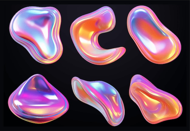 Set di elementi grafici moderni astratti Forme e linee colorate dinamiche Banner astratti gradienti con forme liquide fluide Modello per la progettazione di un volantino o di una presentazione del logo