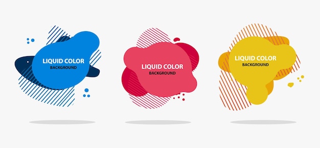 Set di elementi grafici moderni astratti Set di forme a gradiente liquido e banner Illustrazione vettoriale