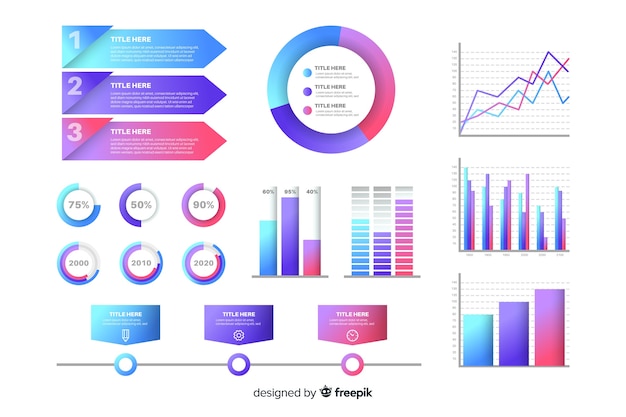 Set di elementi infografica sfumata