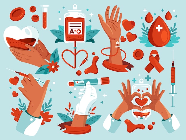 Set di elementi per la donazione di sangue