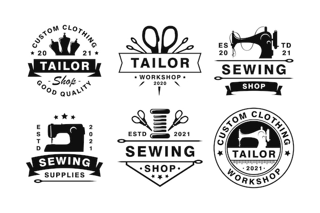 Set di emblemi e logo di distintivi su misura vintage