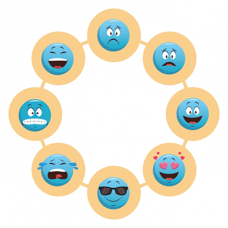 Vettore set di emoticon chat