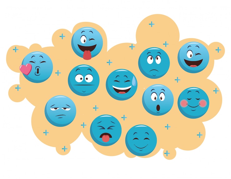 Vettore set di emoticon chat