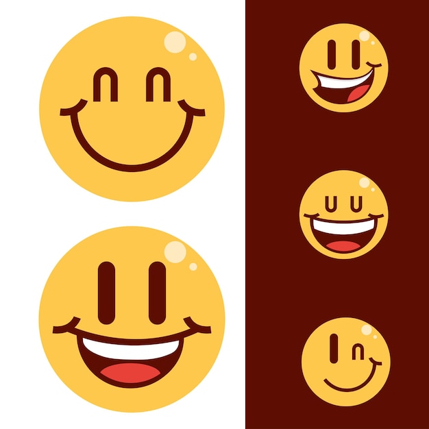 Set di emoticon sorridenti