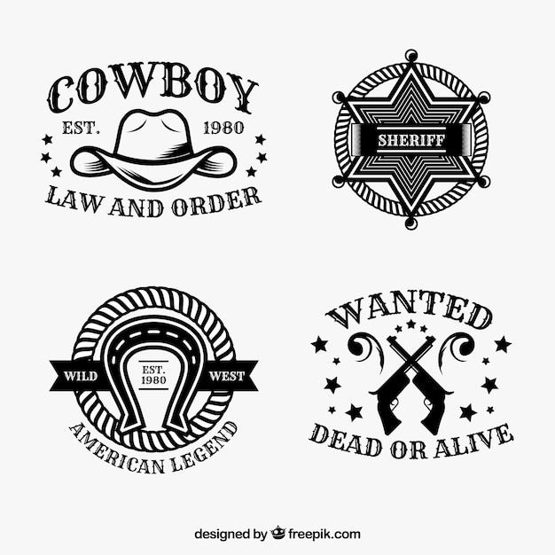 Set di etichette da cowboy