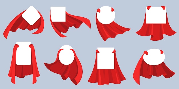 Set di etichette del mantello dell'eroe rosso