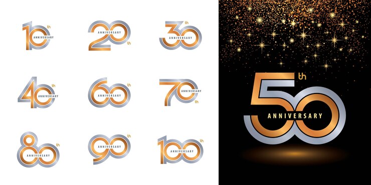 Set di etichette per anniversario