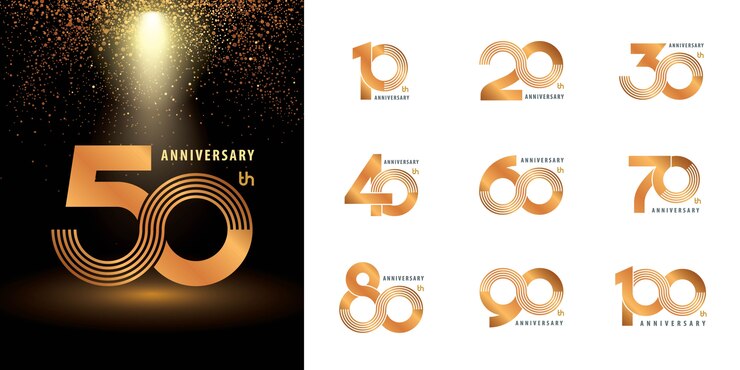 Set di etichette per anniversario