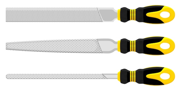 Set di file Rasp piatti a metà rotondo e file rotondo