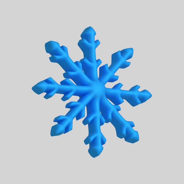 Set di fiocchi di neve in rendering 3D Elemento meteorologico realistico Simbolo vettoriale del gelo freddo
