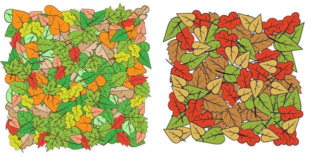 Set di foglie di vettore di design minimale autunno autunno estate