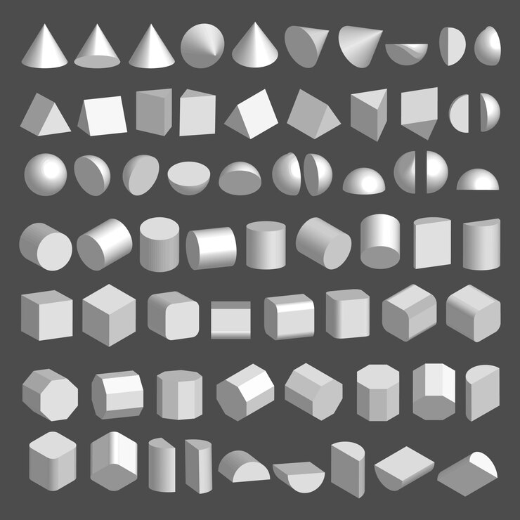 Vettore set di forme 3d.