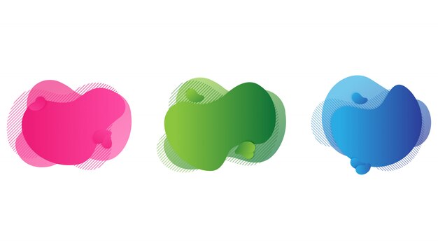 Set di forme geometriche sfumate fluide