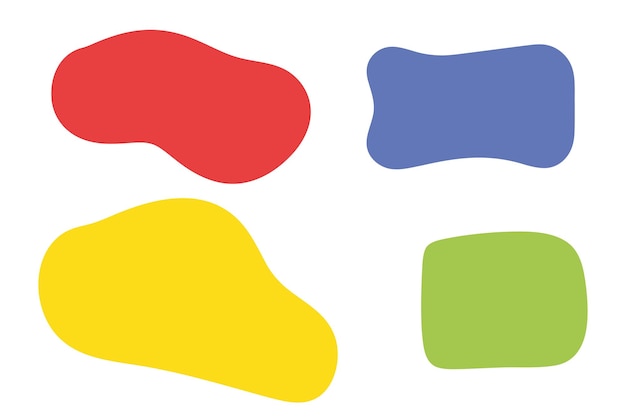 Set di forme multicolori disegnate a mano caselle di testo vuote cornici di citazioni vuote
