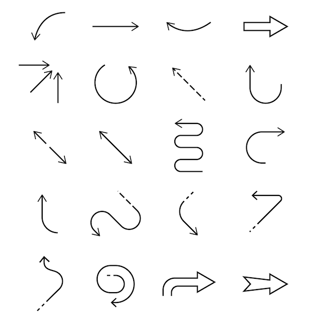 Set di frecce disegnate a mano