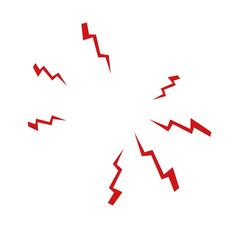 Vettore set di fulmini fulmini tensione elettricità flash e segnale di potenza