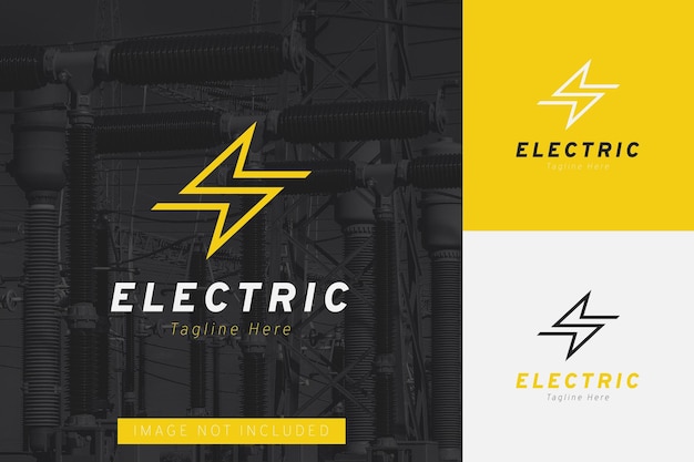 Set di fulmini tuoni energia elettrica logo modelli di disegno vettoriale con diversi stili di colore