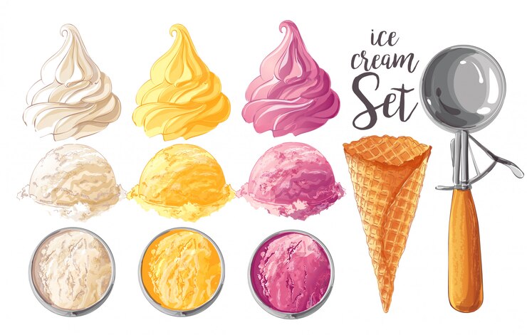 Vettore set di gelato di vettore