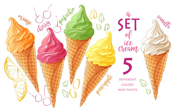 Vettore set di gelato di vettore