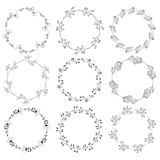 Set di ghirlanda disegnata a mano