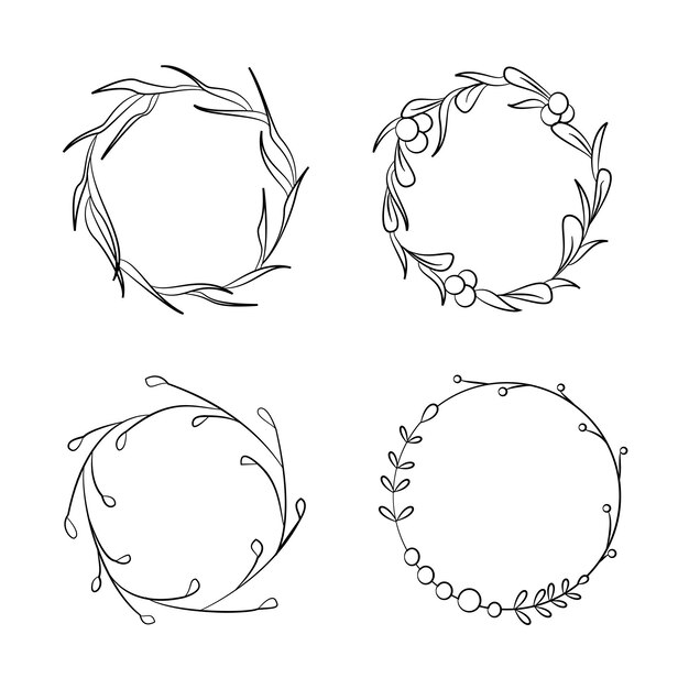 Set di ghirlande disegnate a mano